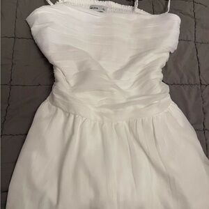 Hollister White Pleated Dress